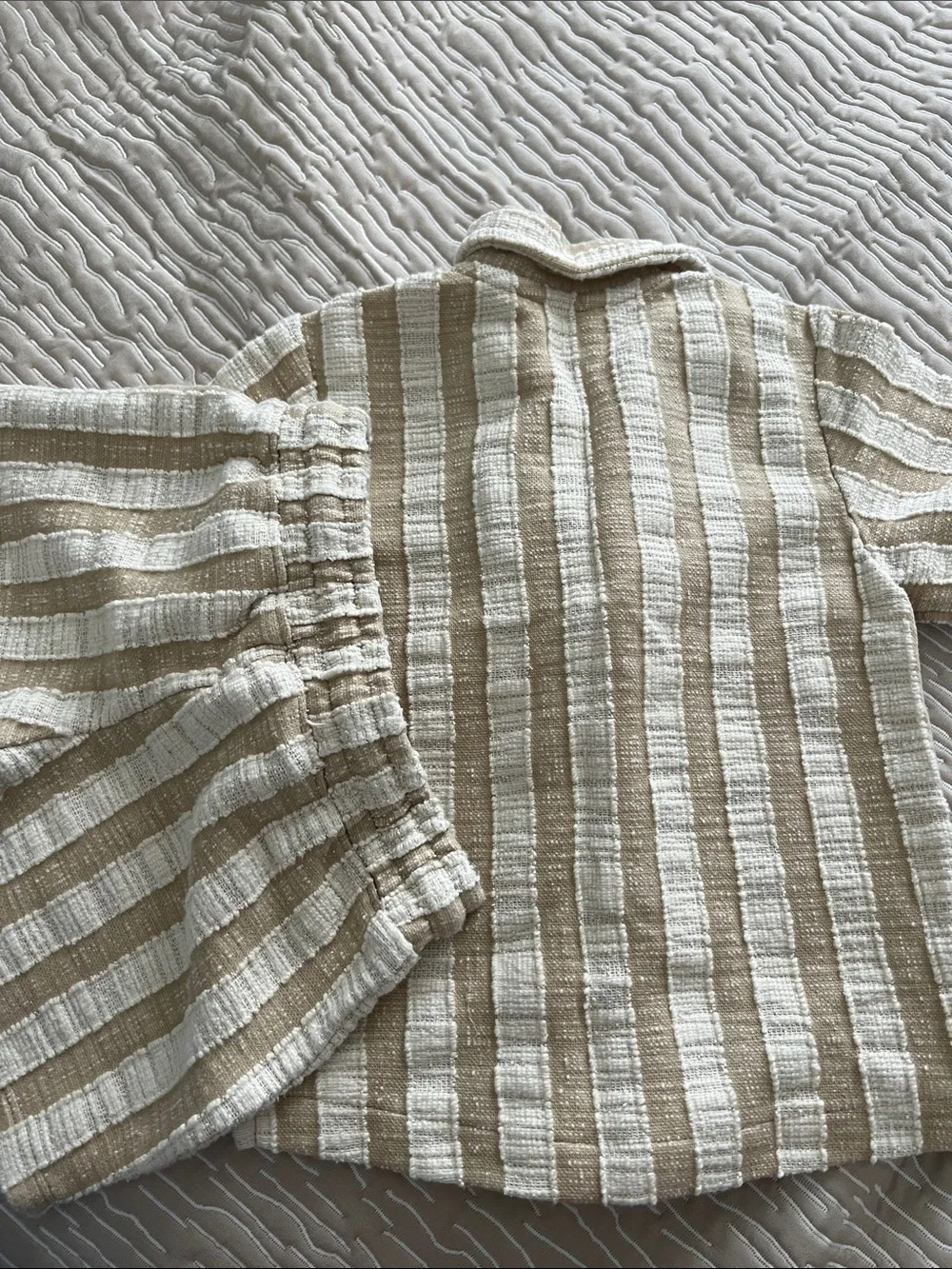H&M Beige and White Striped Kids Set boys